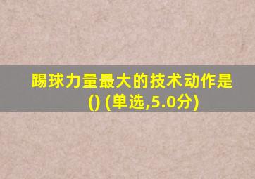 踢球力量最大的技术动作是() (单选,5.0分)